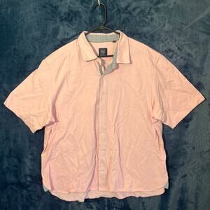 True Measure Casual Short Sleeve Premium‎ Cotton Pink Dress Shirt Mens Size XXL